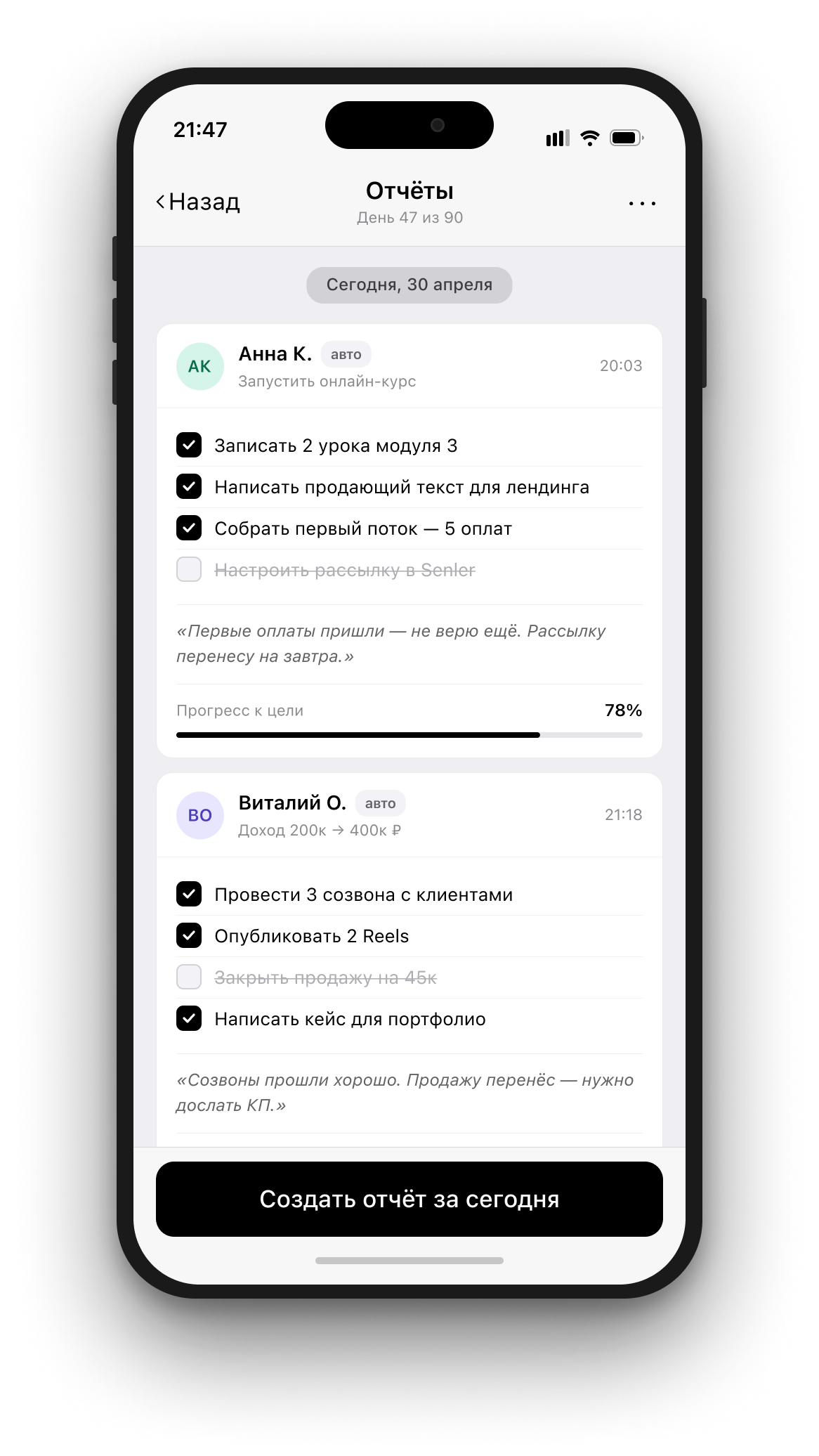 Отчёты